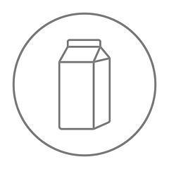 Image showing Packaged dairy product line icon.