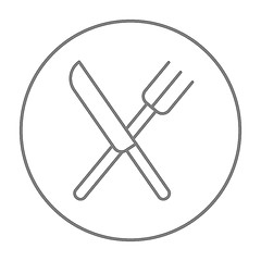 Image showing Knife and fork line icon.