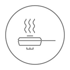 Image showing Frying pan with cover line icon.