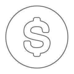 Image showing Dollar symbol line icon.