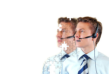 Image showing Male customer support service