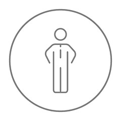 Image showing Businessman standing line icon.