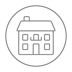 Image showing Two storey detached house line icon.