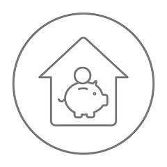 Image showing House savings line icon.