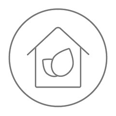 Image showing Eco-friendly house line icon.