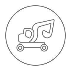 Image showing Excavator truck line icon.