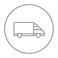 Image showing Delivery truck line icon.