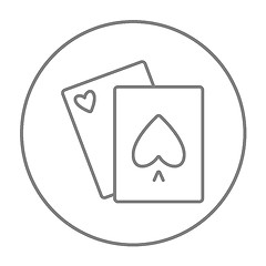 Image showing Playing cards line icon.