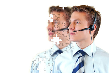 Image showing Male customer support service