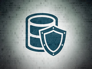 Image showing Software concept: Database With Shield on Digital Paper background