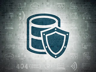 Image showing Programming concept: Database With Shield on Digital Paper background