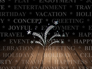 Image showing Holiday concept: Fireworks in grunge dark room