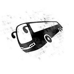 Image showing Travel concept: Bus on Digital background