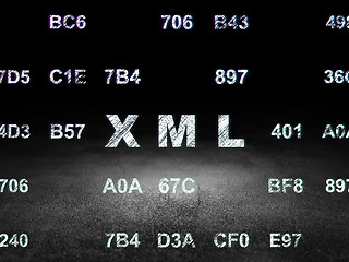 Image showing Programming concept: Xml in grunge dark room