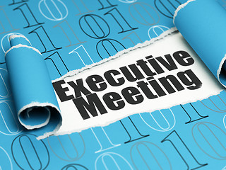 Image showing Business concept: black text Executive Meeting under the piece of  torn paper
