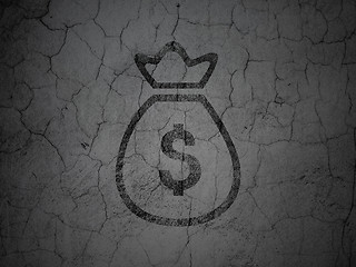 Image showing Money concept: Money Bag on grunge wall background