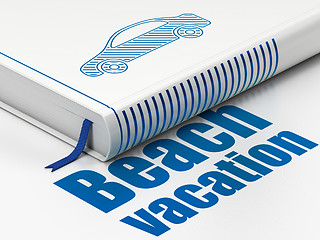 Image showing Tourism concept: book Car, Beach Vacation on white background