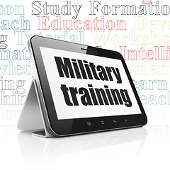 Image showing Education concept: Tablet Computer with Military Training on display