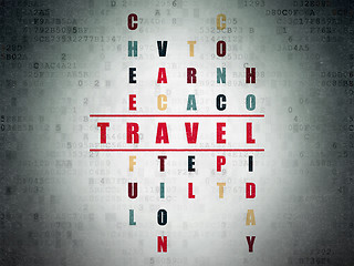 Image showing Entertainment, concept: Travel in Crossword Puzzle