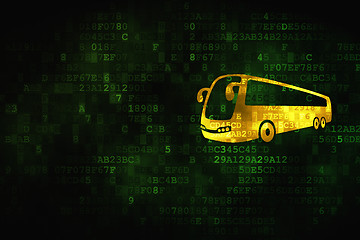 Image showing Tourism concept: Bus on digital background