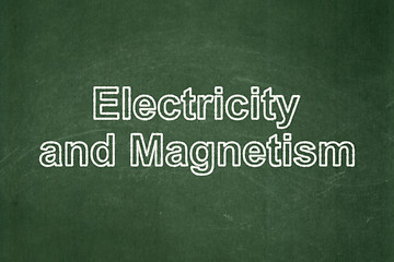 Image showing Science concept: Electricity And Magnetism on chalkboard background