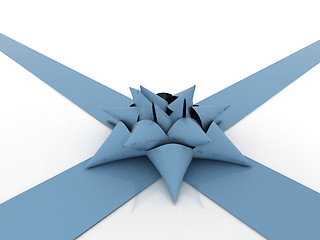 Image showing Blue ribbon and bow with working path