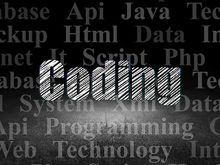 Image showing Software concept: Coding in grunge dark room