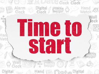 Image showing Time concept: Time to Start on Torn Paper background