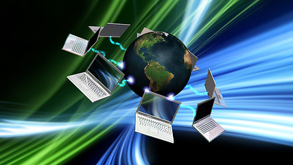 Image showing Communication concept with abstract background