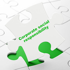 Image showing Business concept: Corporate Social Responsibility on puzzle background