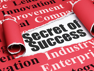 Image showing Business concept: black text Secret of Success under the piece of  torn paper