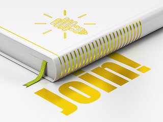 Image showing Finance concept: book Energy Saving Lamp, Join! on white background