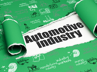 Image showing Industry concept: black text Automotive Industry under the piece of  torn paper