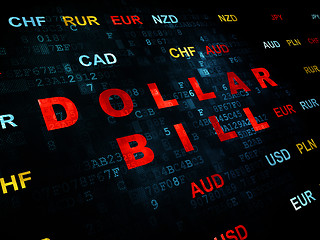 Image showing Banking concept: Dollar Bill on Digital background