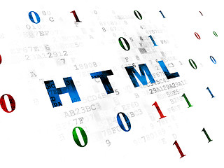 Image showing Database concept: Html on Digital background