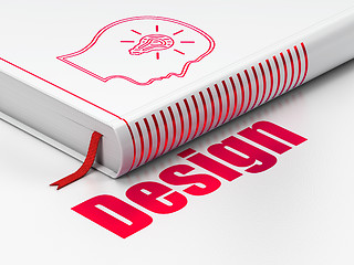 Image showing Marketing concept: book Head With Lightbulb, Design on white background
