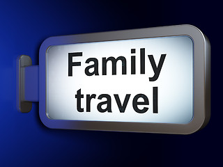 Image showing Vacation concept: Family Travel on billboard background