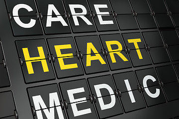 Image showing Health concept: Heart on airport board background