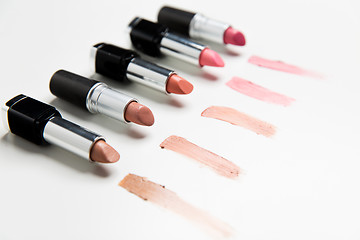 Image showing close up of lipsticks range