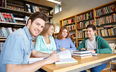 Image showing students with books preparing to exam in library