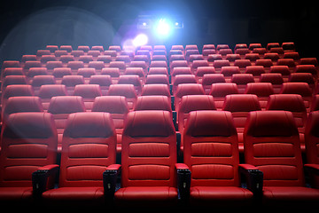 Image showing movie theater empty auditorium with seats