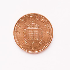 Image showing  UK 1 penny coin vintage