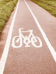 Image showing  Bike lane sign vintage