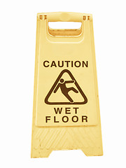 Image showing  Caution wet floor vintage