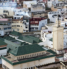 Image showing constructions from high in the       village    morocco africa f