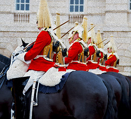 Image showing in london england horse and cavalry for    the queen