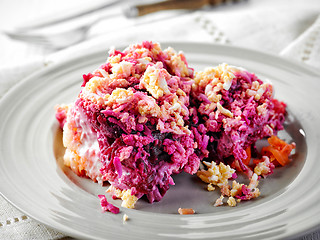 Image showing homemade beet and boiled vegetable salad