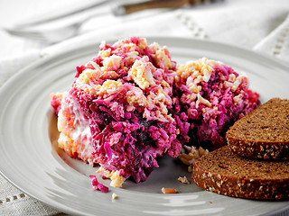 Image showing homemade beet and boiled vegetable salad