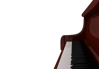 Image showing Piano keyboard close up ,  3d render