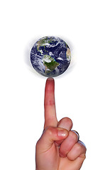 Image showing World at your finger tips